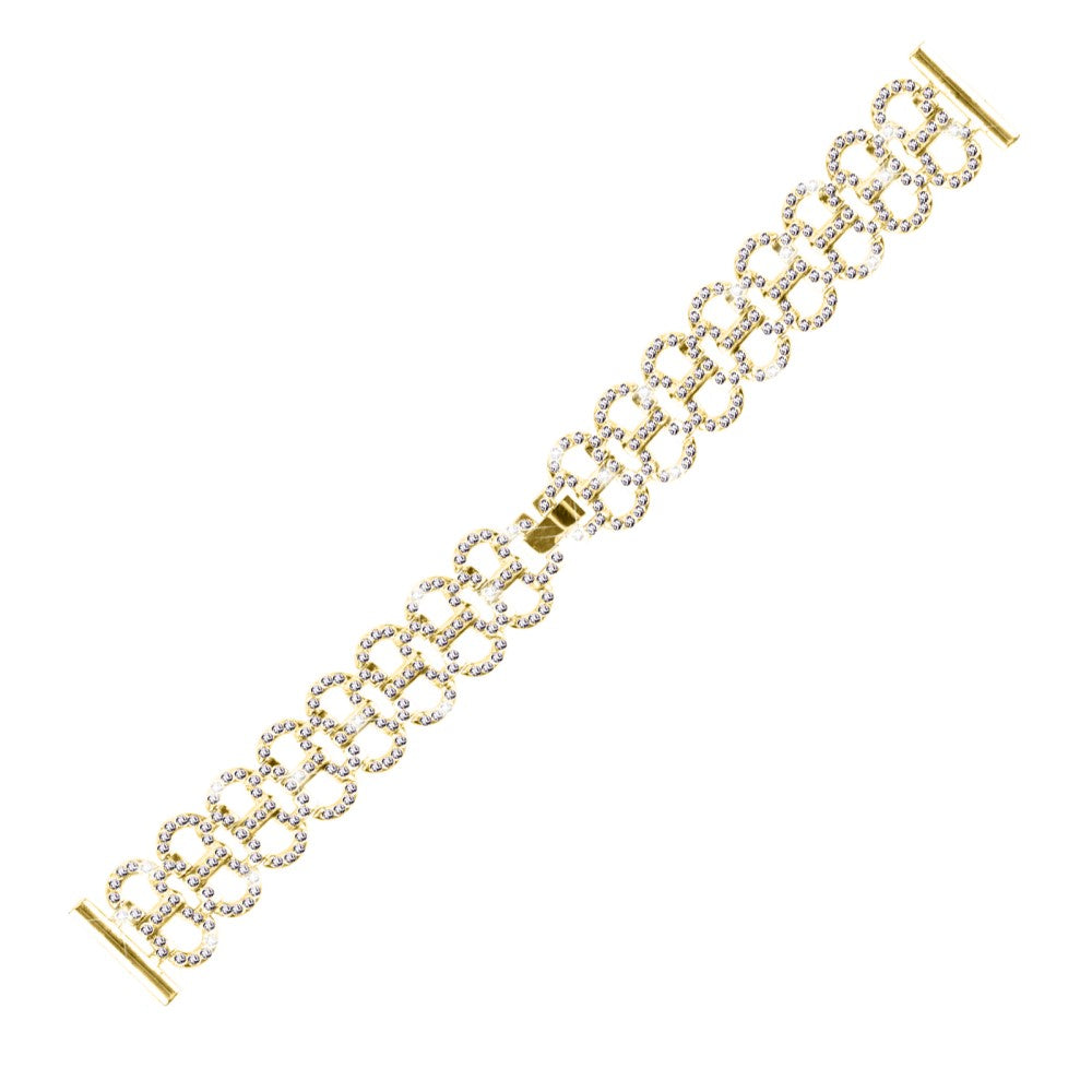 Samsung Galaxy Watch4 40mm / 44mm Watch band Rhinestones Decor Gourd Shape Alloy Strap - Gold#serie_2