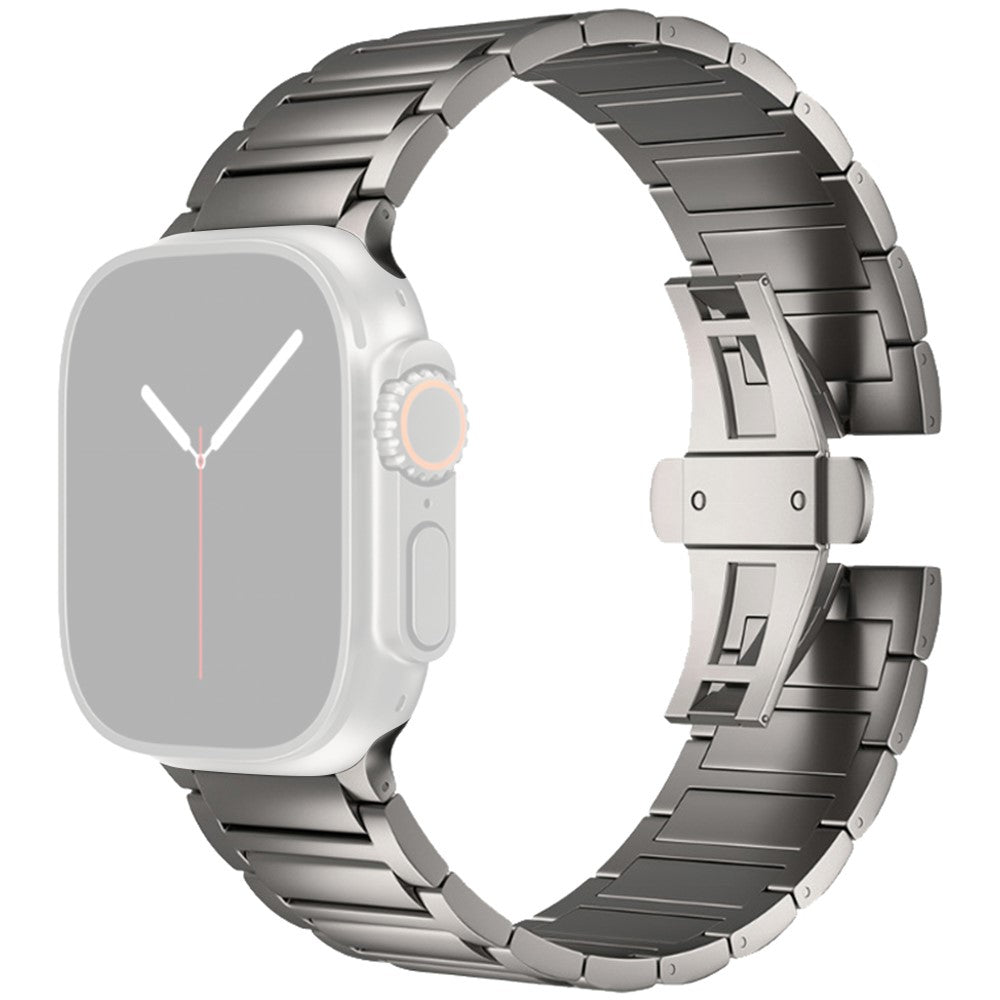 Apple Watch Series 49mm - 45mm - 44mm - 42mm Metal Butterfly Buckle Watch Band - Grey#serie_3