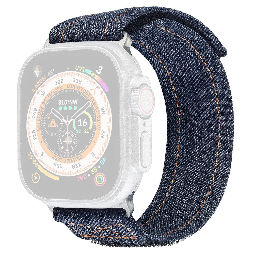 KALEBOL Apple Watch Series 41mm - 40mm - 38mm Denim Watch Strap Magic Tape Adjustable Band - Dark Grey#serie_4