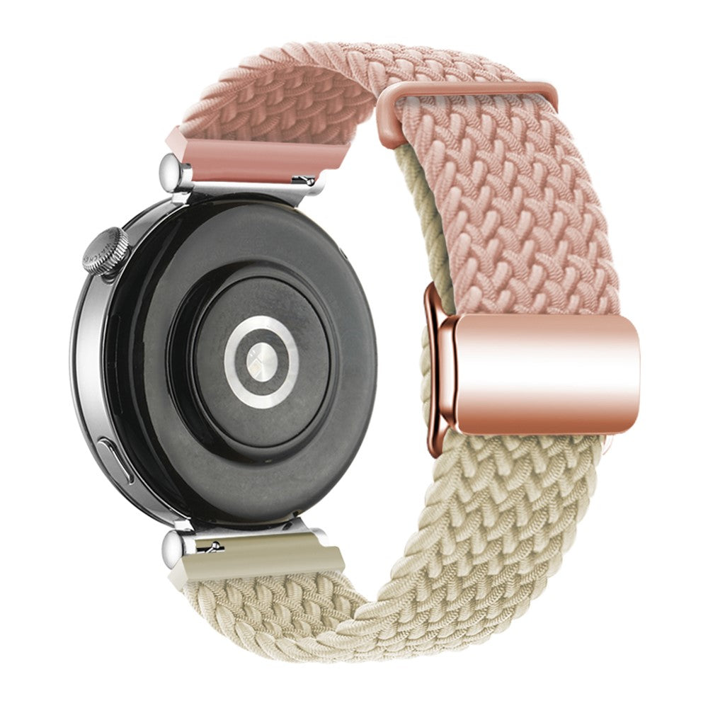 18mm Universal Smartwatch Strap Magnetic Buckle Design Woven Band - Pink+Starlight / Rose Gold Buckle#serie_2