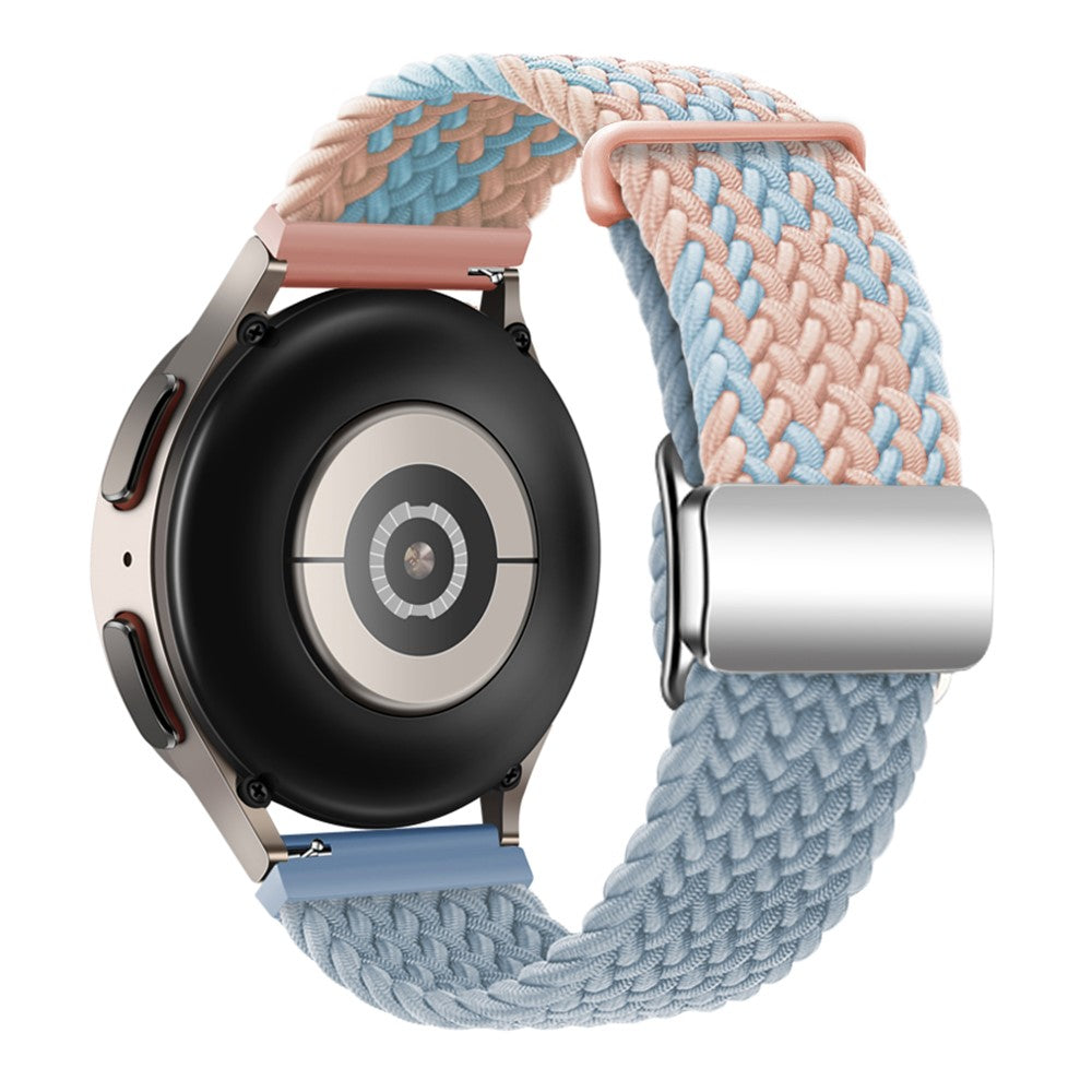 Huawei Watch GT 3 42mm / GT 3 Pro 43mm Universal 20mm Woven Strap Magnetic Silver Buckle Watch Band - Blue+Pink+Rock Cyan#serie_8