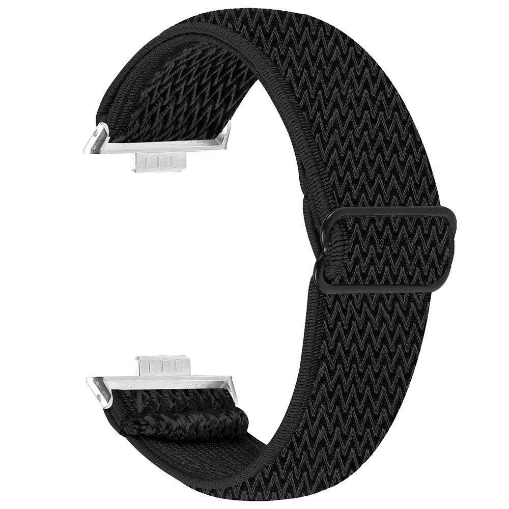 Huawei Watch Fit 3 Adjustable Nylon Watch Band Wave Design Elastic Wrist Strao - Black#serie_5