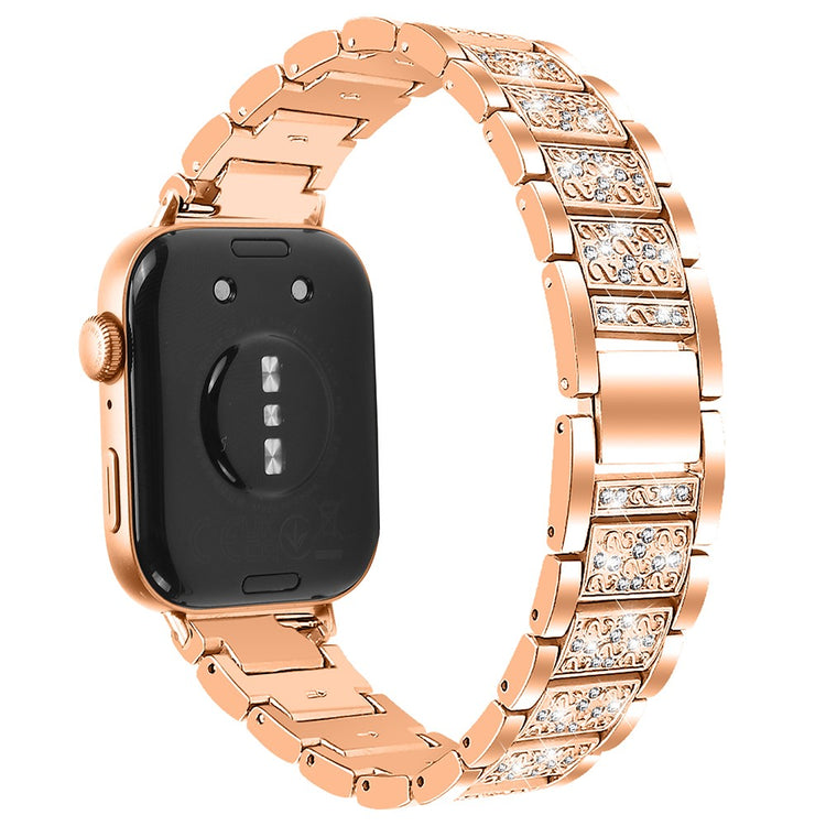 Huawei Watch Fit 3 Metal Band Smart Watch Wrist Strap with Rhinestone - Rose Gold#serie_3