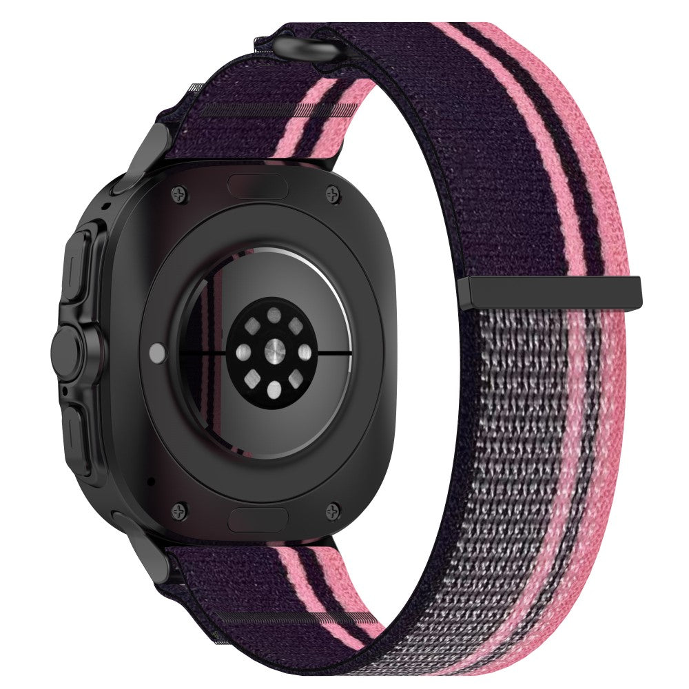 Samsung Galaxy Watch Ultra 47mm Nylon Watch Band Loop Fastener Adjustable Wrist Strap - Pink+Purple#serie_2