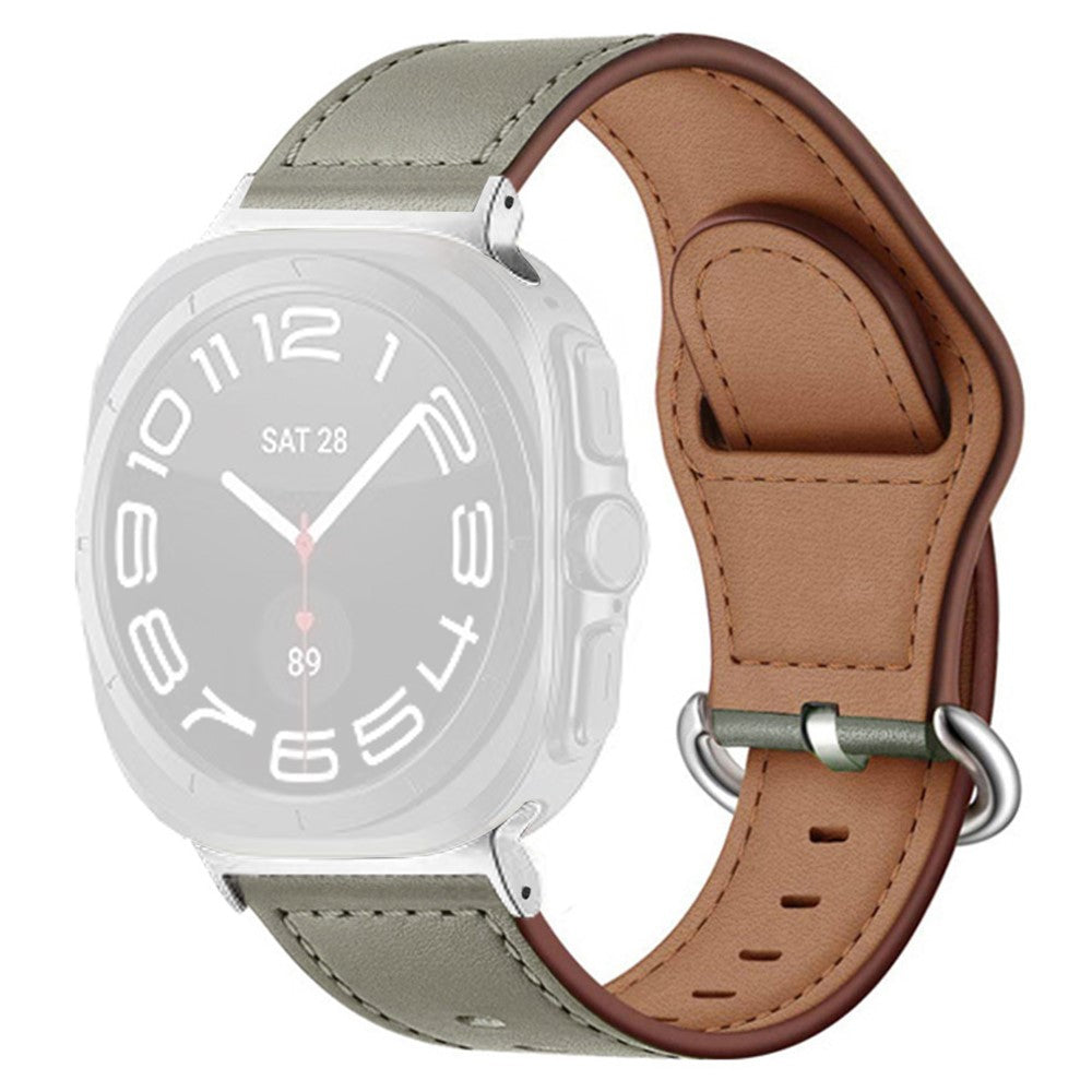 Samsung Galaxy Watch Ultra 47mm Watch Strap Genuine Cow Leather Wrist Band - Dark Grey#serie_1