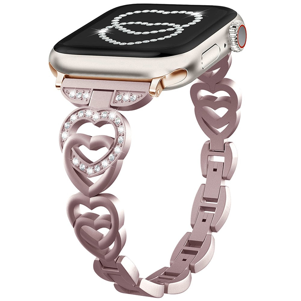 Apple Watch Series 49mm - 45mm - 44mm - 42mm Heart Design Zinc Alloy Watch Strap - Rose Pink#serie_5