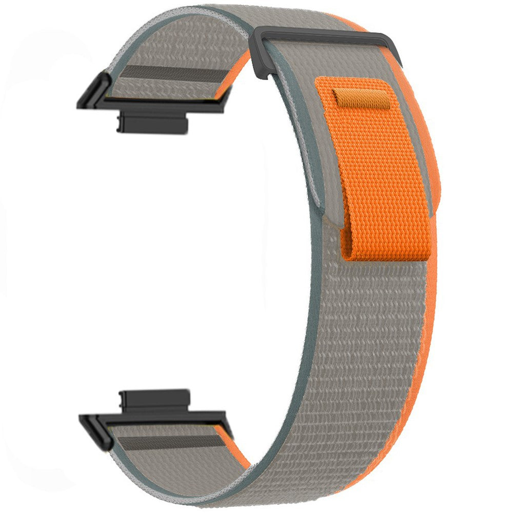 Huawei Watch Fit 3 Nylon Watch Band Adjustable Loop Fastener Strap - Orange+Grey#serie_1