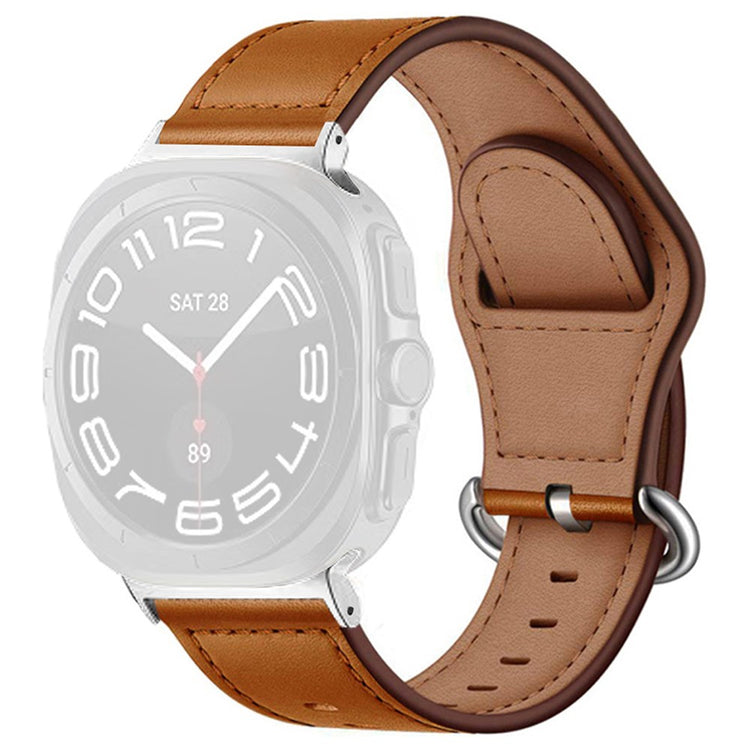 KALEBOL Samsung Galaxy Watch Ultra 47mm Watch Strap Genuine Cow Leather Wrist Band - Brown#serie_1