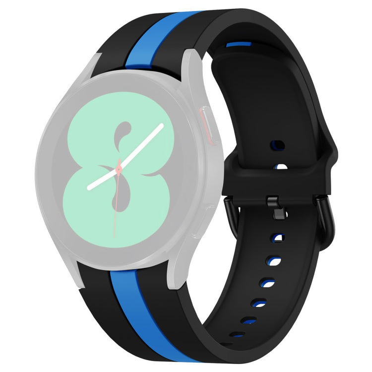 KALEBOL Samsung Galaxy Watch 20mm Watch Strap Dual Color Silicone Band - Black+Blue#serie_6