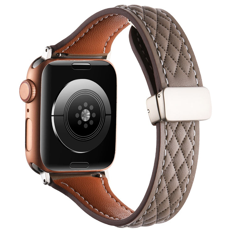 KALEBOL Apple Watch Series 49mm - 45mm - 44mm - 42mm Genuine Leather Watch Band - Grey Brown#serie_5