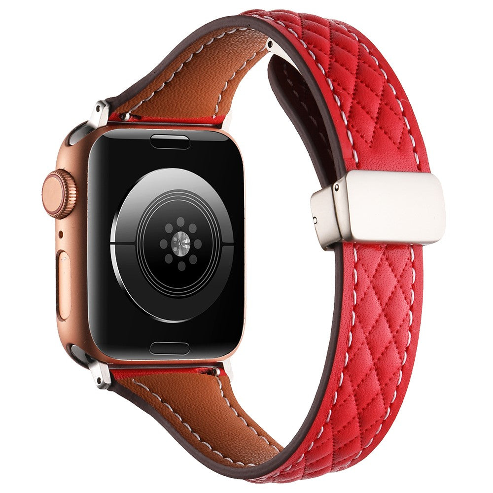 KALEBOL Apple Watch Series 41mm - 40mm - 38mm Genuine Leather Watch Strap - Red#serie_4