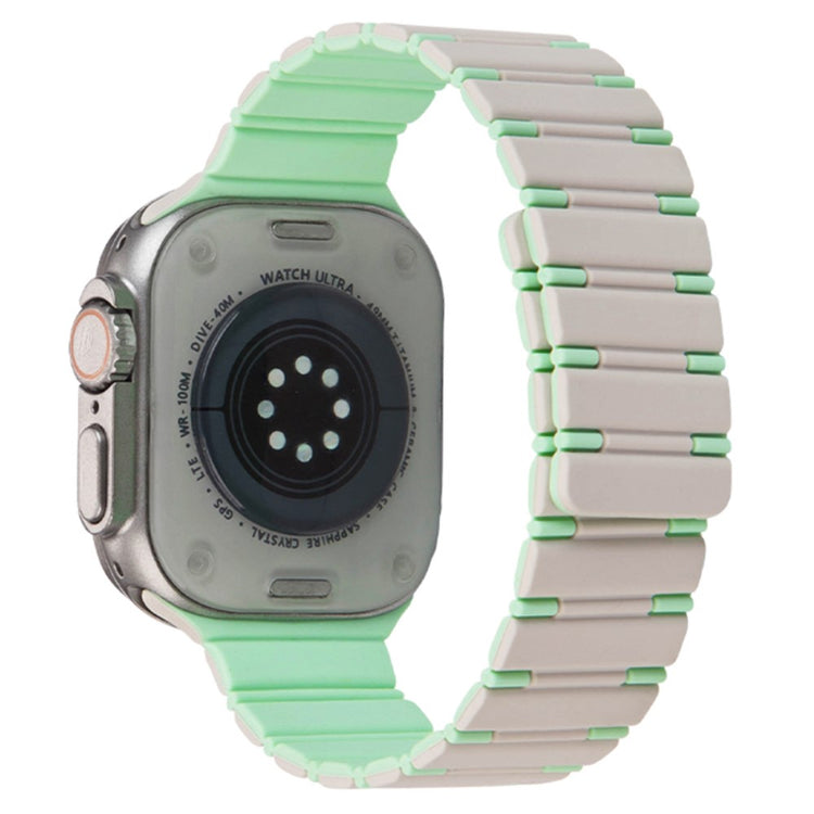 Apple Watch Series 49mm - 45mm - 44mm - 42mm Magnetic Smartwatch Band - Starlight+Mint Green#serie_7