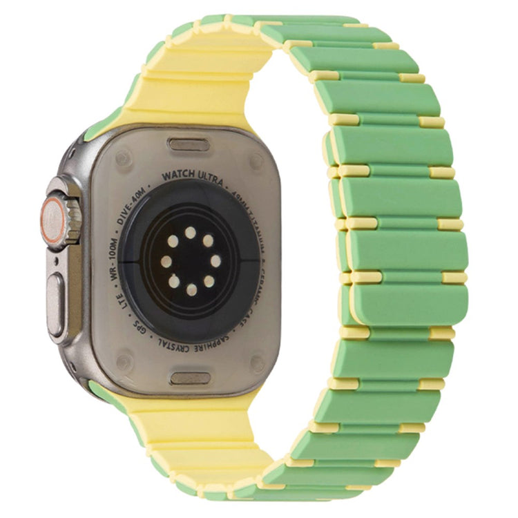 Apple Watch Series 49mm - 45mm - 44mm - 42mm Magnetic Smartwatch Band - Mint Green+Light Yellow#serie_8