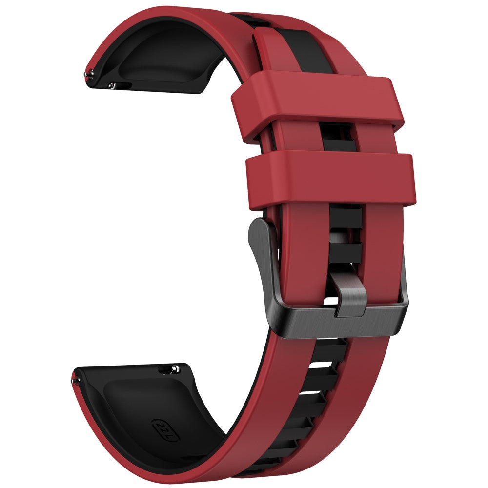 Huawei Watch 4 / 4 Pro / GT 4 46mm Replacement Strap 22mm Universal Silicone Watch Band - Dark Red+Black#serie_2