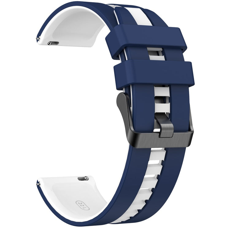 Huawei Watch 4 / 4 Pro / GT 4 46mm Replacement Strap 22mm Universal Silicone Watch Band - Dark Blue+White#serie_12