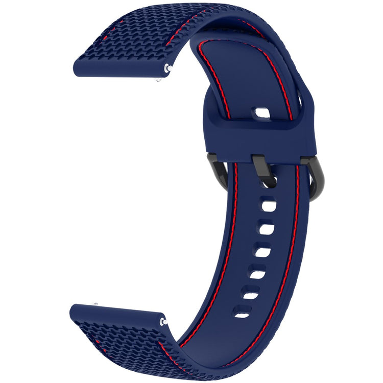 Samsung Galaxy Watch3 45mm / Garmin Forerunner 265 / Venu 3 Stitching Line Silicone Watch Band 22mm Wrist Strap - Dark Blue#serie_8