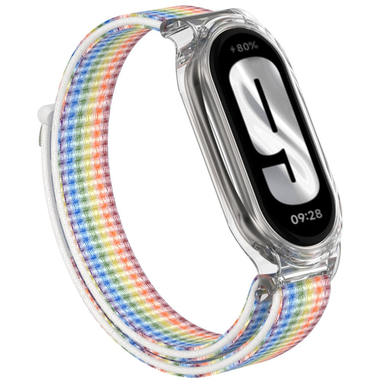 Xiaomi Mi Band 9 / Smart Band 8 Watch Band Nylon Loop Wrist Strap with Bump Resistant Watch Case - Rainbow#serie_5