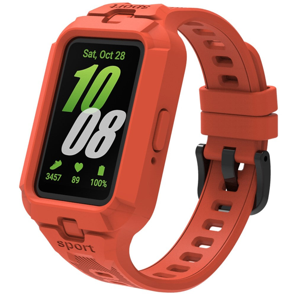 Samsung Galaxy Fit3 Watch Strap Integrate Silicone Watch Band with Protective Case - Orange#serie_6