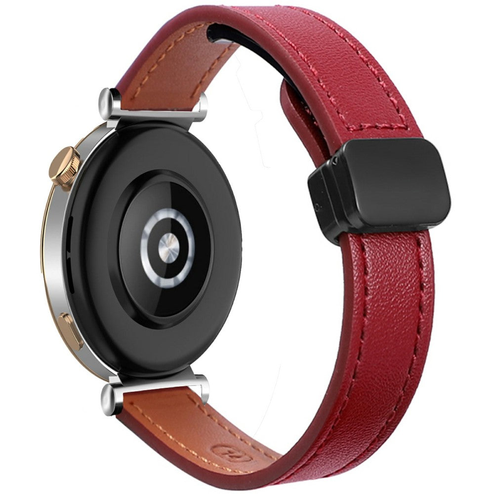 Samsung Galaxy Watch 20mm Magnetic Buckle Slim Microfiber Leather Watch Strap - Wine Red#serie_5