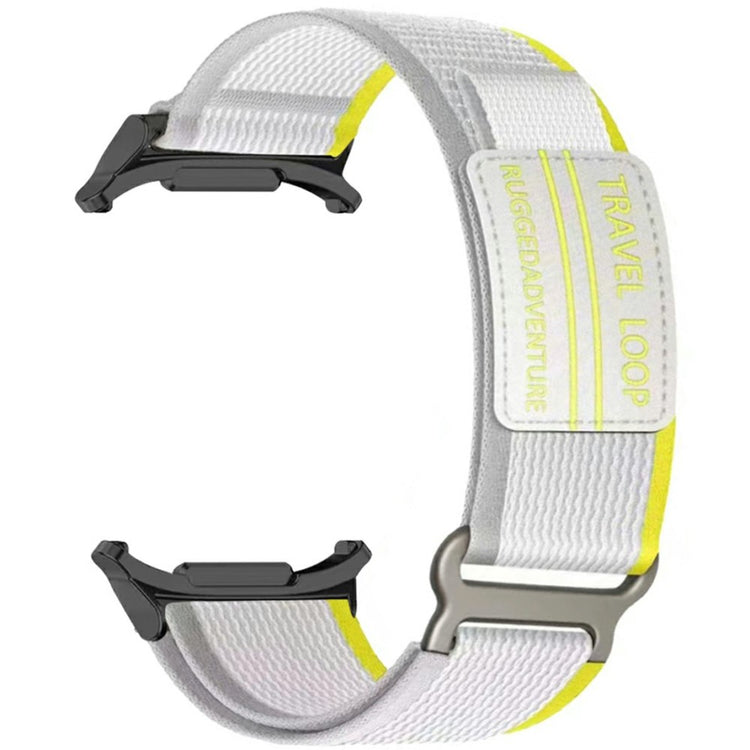 Samsung Galaxy Watch Ultra 47mm Watch Band Adjustable Loop Fastener Nylon Strap - Beige+Yellow#serie_9