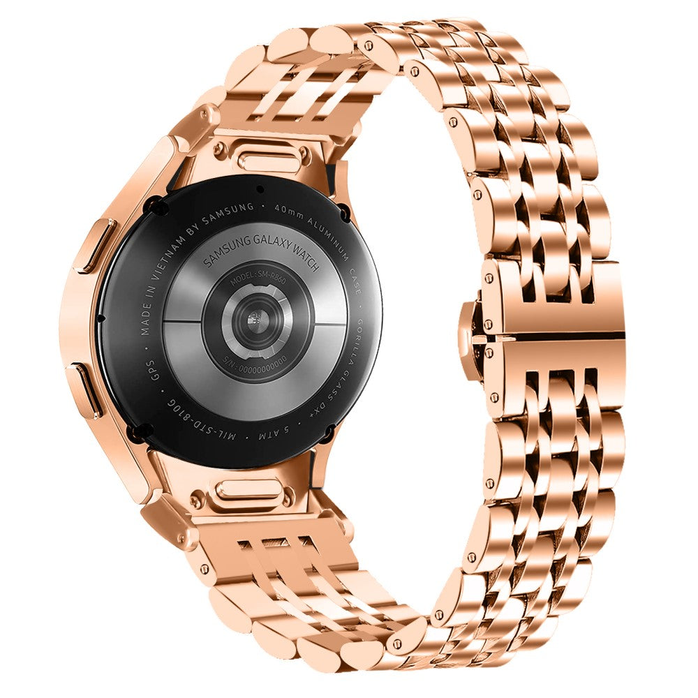 Samsung Galaxy Watch7 44mm 40mm Metal Watch Band 7-Beads Strap with Quick Release Connector - Rose Gold#serie_6