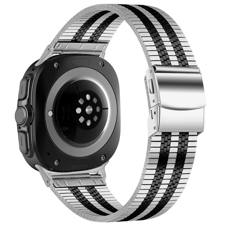 Samsung Galaxy Watch Ultra 47mm Watch Band Stainless Steel 5-Beads Wrist Strap - Silver+Black#serie_1