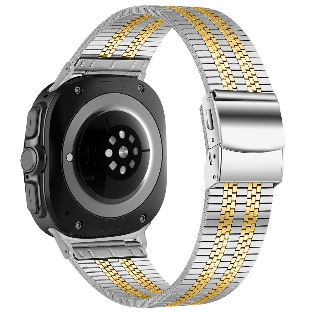 Samsung Galaxy Watch Ultra 47mm Watch Band Stainless Steel 5-Beads Wrist Strap - Silver+Gold#serie_2