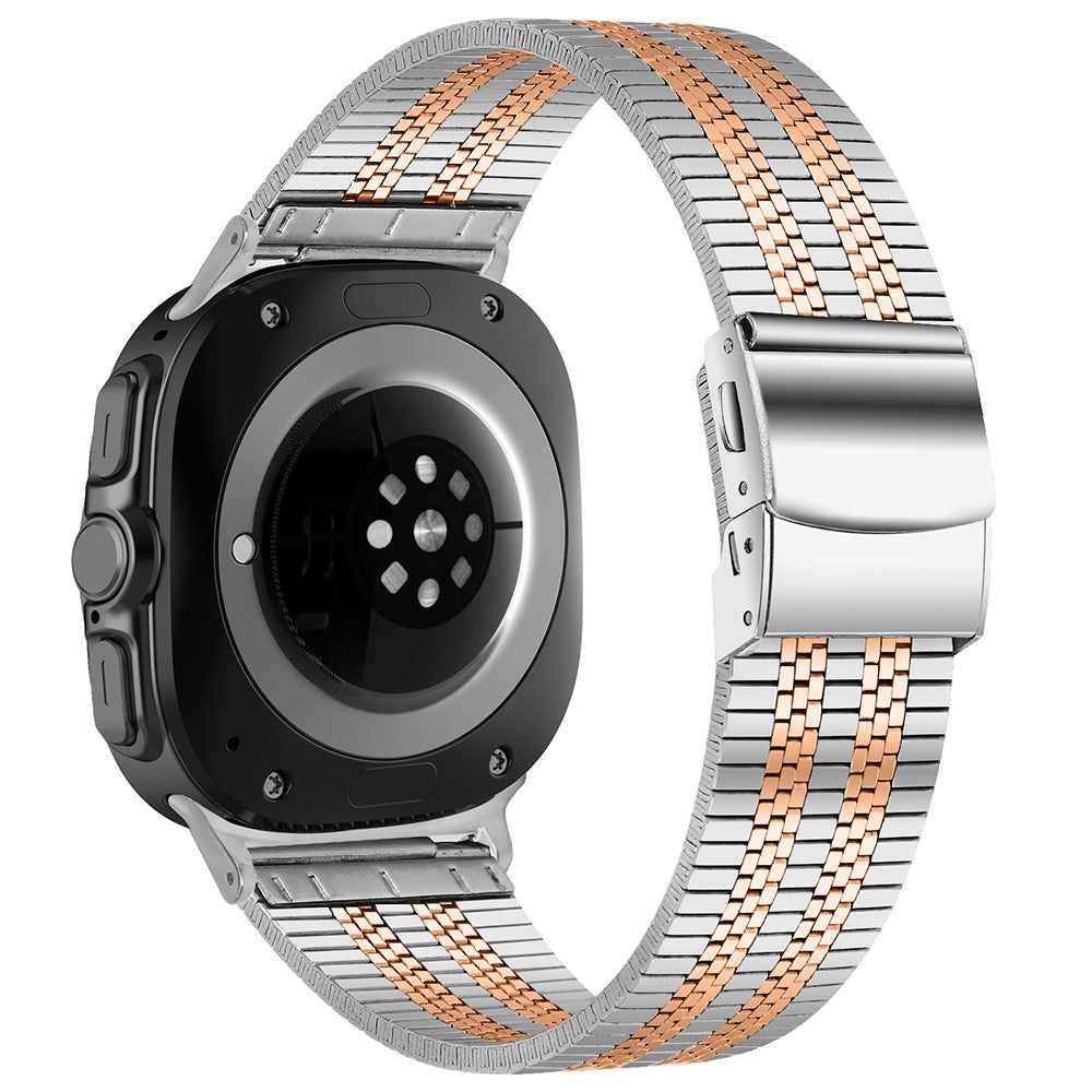 Samsung Galaxy Watch Ultra 47mm Watch Band Stainless Steel 5-Beads Wrist Strap - Silver+Rose Gold#serie_3