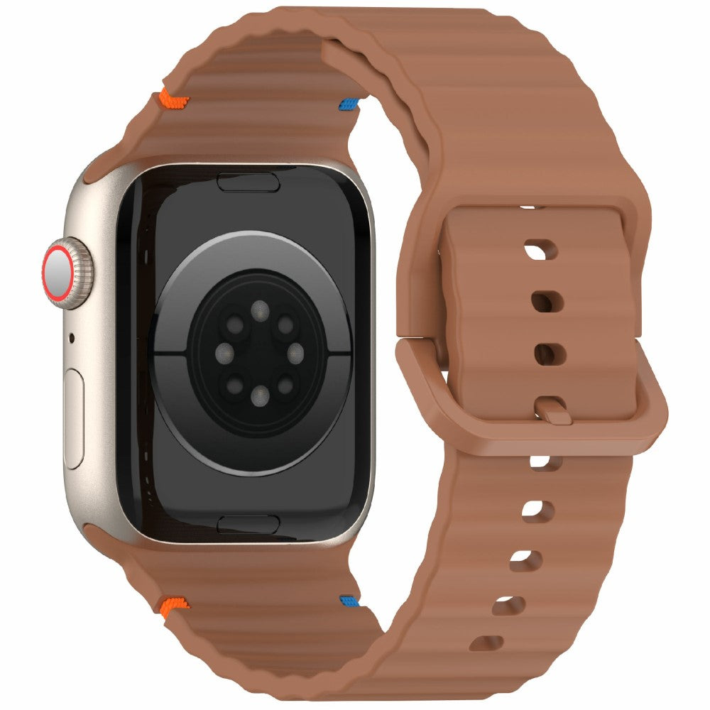 Silicone Strap for Apple Watch Series 49mm - 45mm - 44mm - 42mm Wave Band - Brown#serie_10