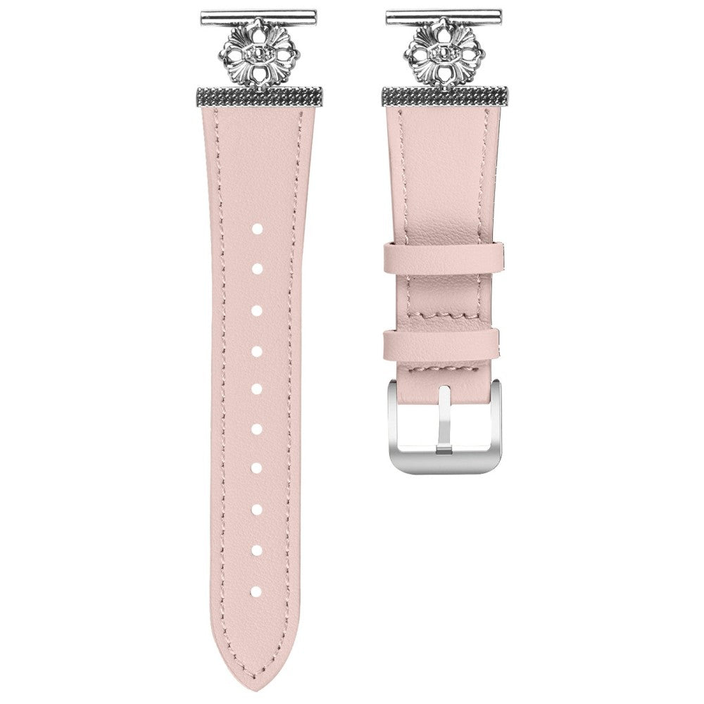 Honor Watch ES Watch Band Genuine Cow Leather Flower Decor Adjustable Strap - Pink#serie_3