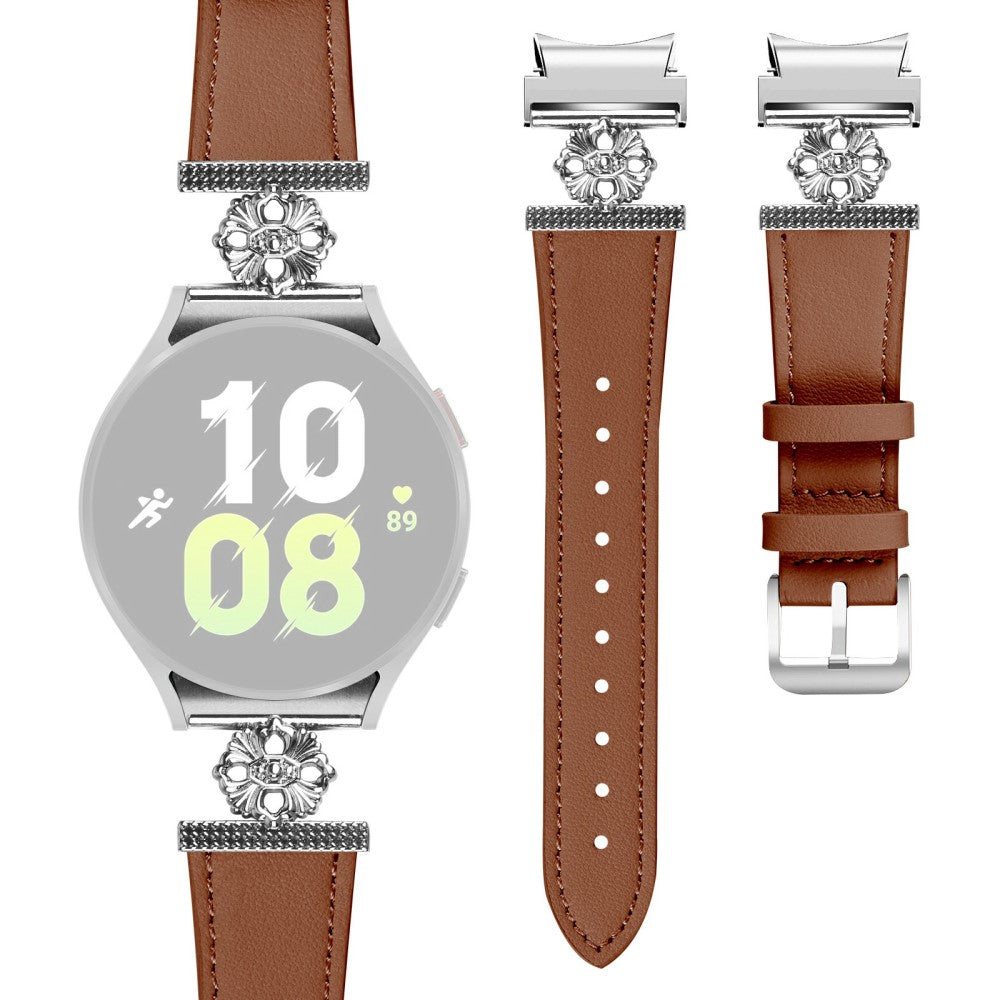 Watch Band for Samsung Galaxy Watch 5 Pro 45mm Genuine Cow Leather Strap with Quick Release Connector - Brown#serie_4