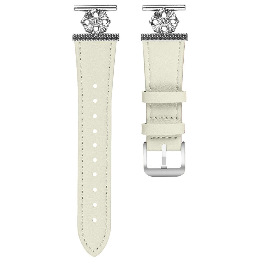 Misfit Vapor Watch Band Genuine Cow Leather Flower Decor Adjustable Strap - White#serie_1