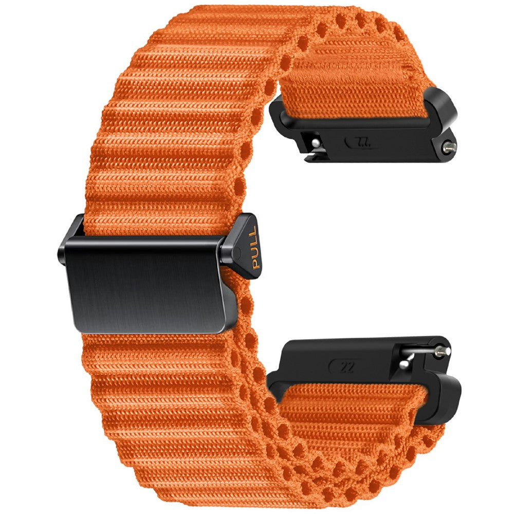 Huawei Watch GT 4 41mm / Garmin Venu 3S Watch Strap 18mm Wave Design Nylon Wrist Band - Orange#serie_1