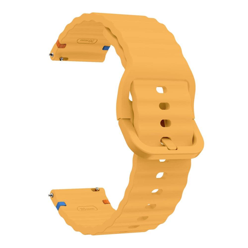 KALEBOL Silicone Band Huawei Watch 4 - 22mm Wave Design Watch Strap - Yellow#serie_5