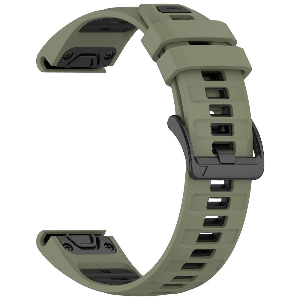 22mm Strap Garmin Fenix 8 47mm / Fenix E 47mm / Quatix 7 Pro Universal Silicone Watch Band - Army Green+Black#serie_9