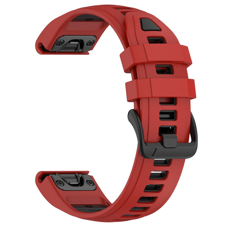 20mm Strap Garmin Fenix 8 43mm / Descent MK3 / MK3i / epix Pro (Gen 2) 42mm Universal Silicone Watch Band - Red+Black#serie_8