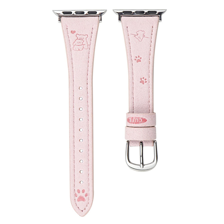 Dog Leather Strap Apple Watch Series 49mm - 45mm - 44mm - 42mm - Pink#serie_4