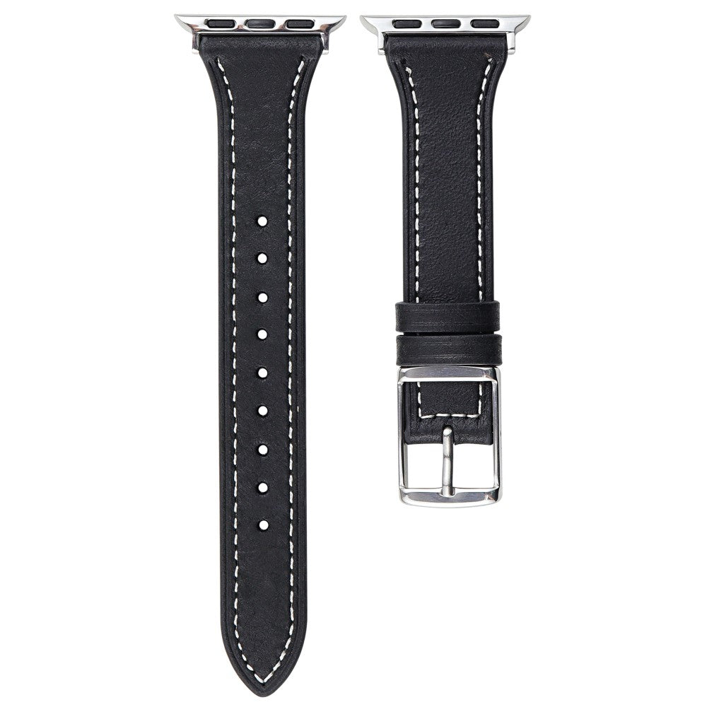 Apple Watch Series 41mm - 40mm - 38mm Genuine Leather Watch Band - Black#serie_5