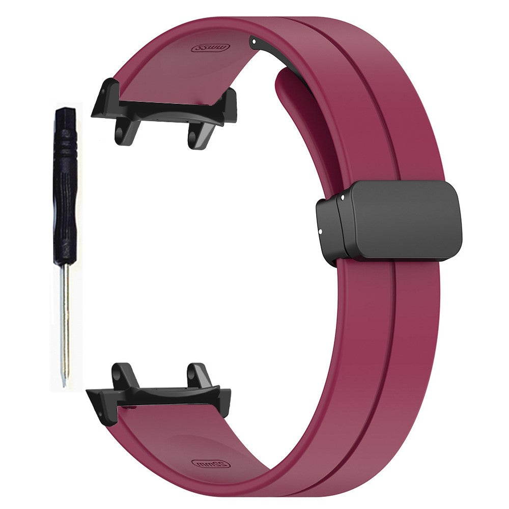 Huami Amazfit T-Rex 3 Silicone Watch Band Magnetic Folding Buckle Wrist Strap (With Connector) - Wine Red#serie_5