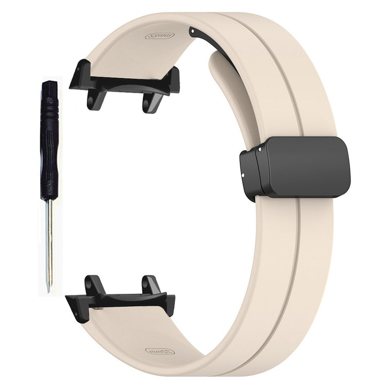 Huami Amazfit T-Rex 3 Silicone Watch Band Magnetic Folding Buckle Wrist Strap (With Connector) - Retro White#serie_9