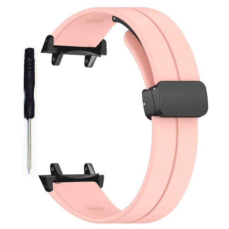 Huami Amazfit T-Rex 3 Silicone Watch Band Magnetic Folding Buckle Wrist Strap (With Connector) - Pink#serie_10