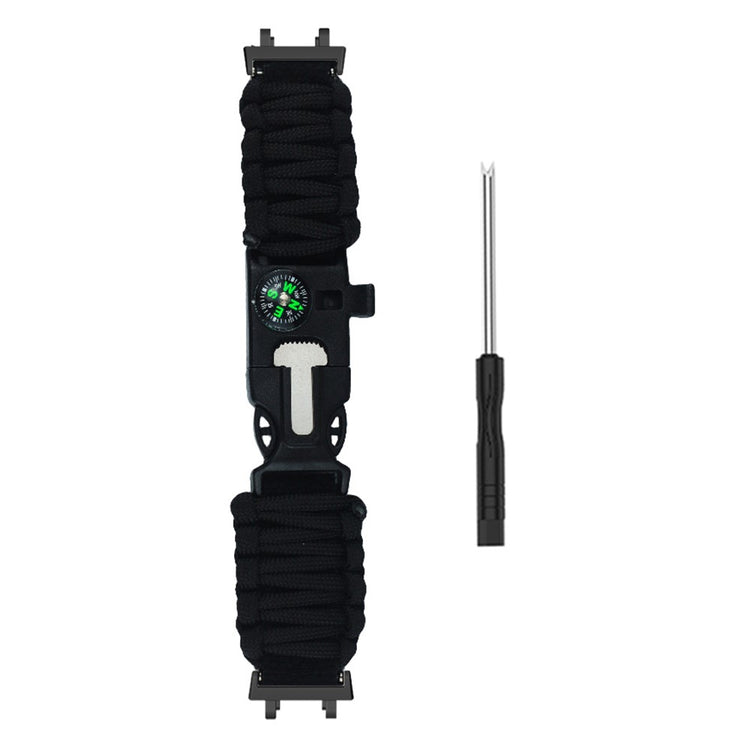 Huami Amazfit T-Rex 3 Outdoor Multifunction 7-Core Paracord Survival Bracelet Watch Strap - Black#serie_4