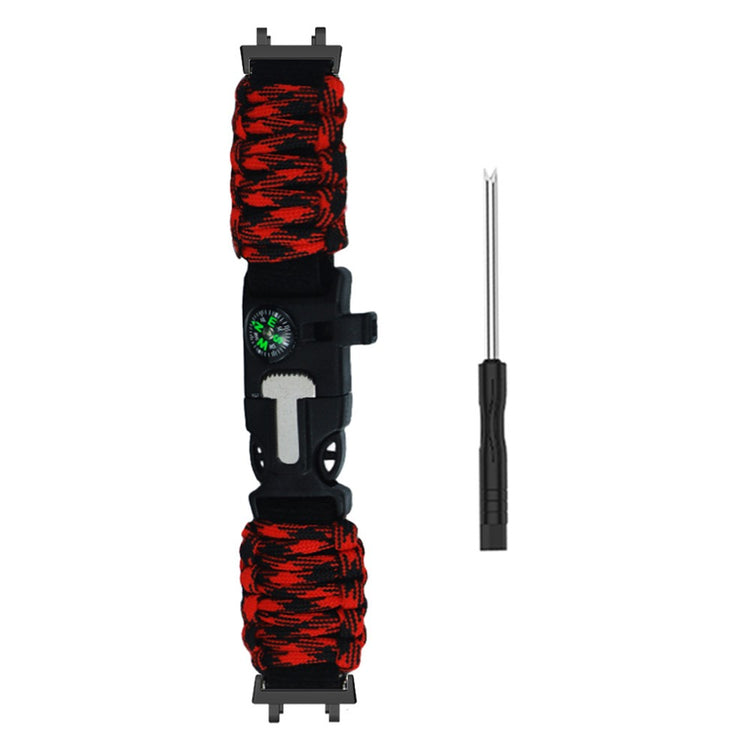 Huami Amazfit T-Rex 3 Outdoor Multifunction 7-Core Paracord Survival Bracelet Watch Strap - Red+Black Camouflage#serie_5
