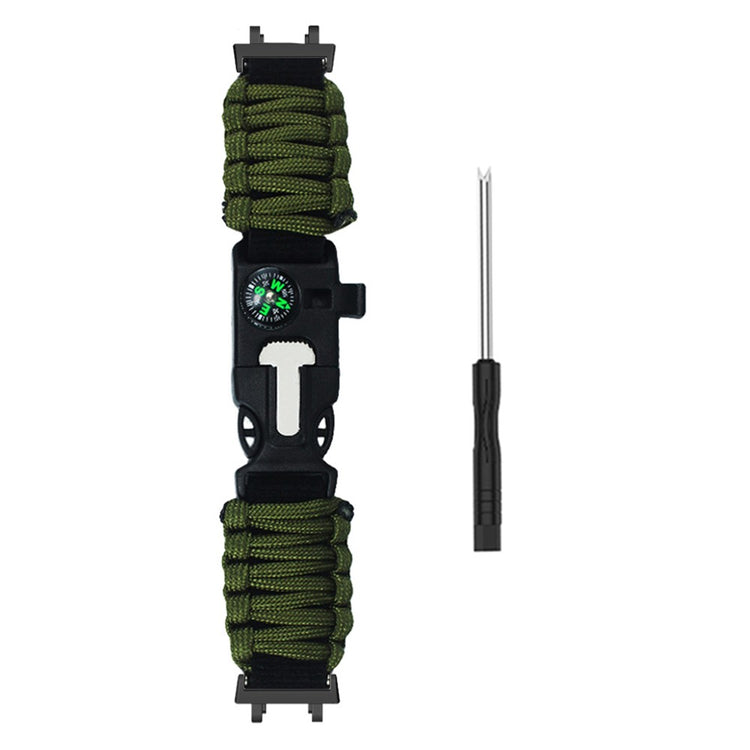 Huami Amazfit T-Rex 3 Outdoor Multifunction 7-Core Paracord Survival Bracelet Watch Strap - Army Green#serie_6