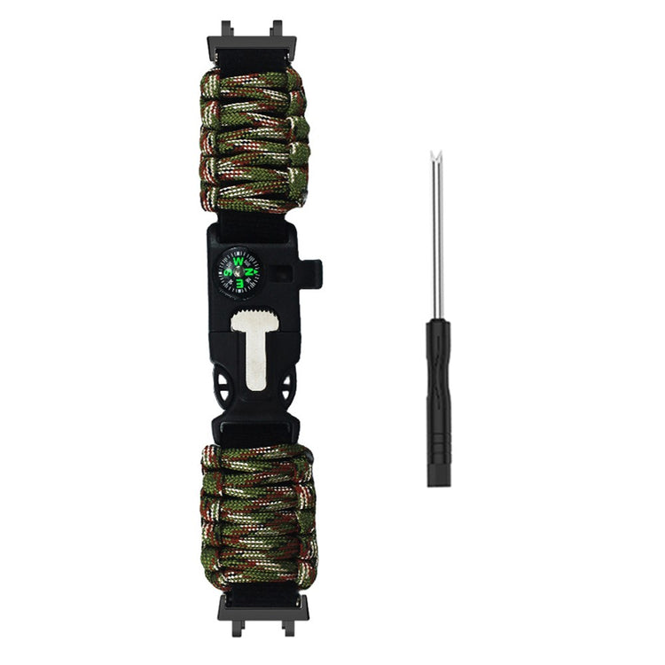 Huami Amazfit T-Rex 3 Outdoor Multifunction 7-Core Paracord Survival Bracelet Watch Strap - Green Camouflage#serie_7