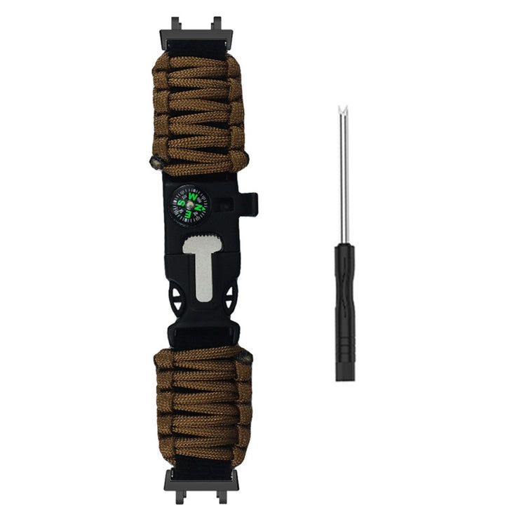 Huami Amazfit T-Rex 3 Outdoor Multifunction 7-Core Paracord Survival Bracelet Watch Strap - Brown#serie_10