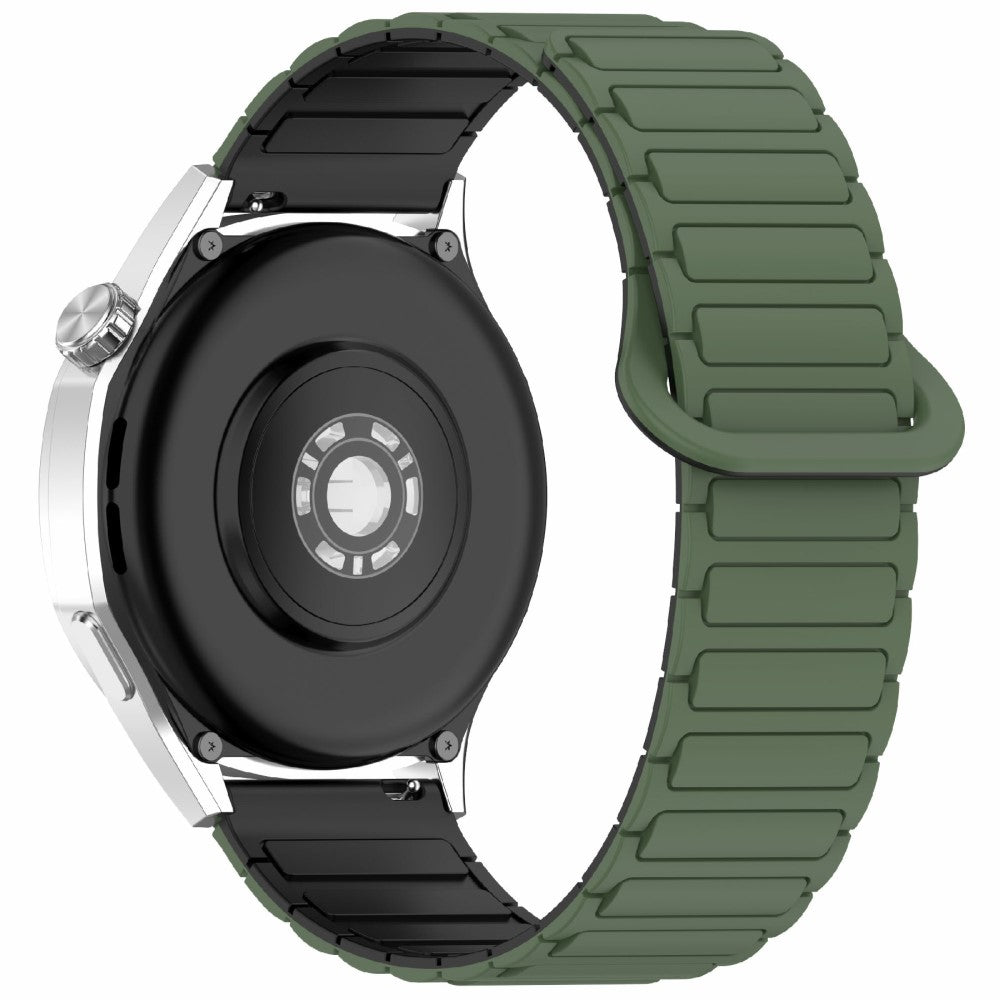 Samsung Galaxy Watch7 44mm / 40mm / Watch FE 40mm / Watch6 40mm / 44mm Silicone Band Dual Color 20mm Magnetic Watch Strap - Army Green / Black#serie_1