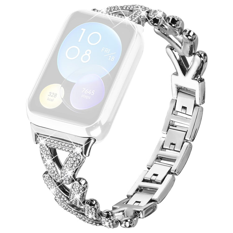 Metal Twisted Watch Band Rhinestone Decor Xiaomi Redmi Watch 4 Watch Strap - Silver#serie_5