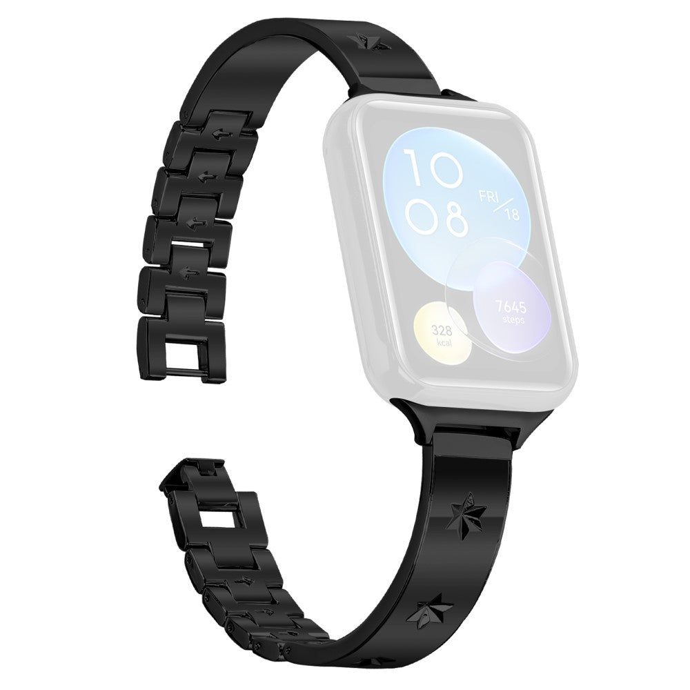 Replacement Strap Xiaomi Redmi Watch 4 Metal Watch Band Snowflake Pattern - Black#serie_1