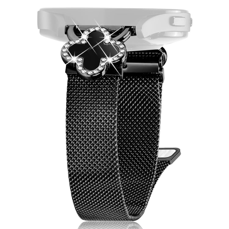 Coros Apex 42mm Milanese Band Clover Decor Electroplated Stainless Steel Strap, Size: L - Black  /  Black#serie_1